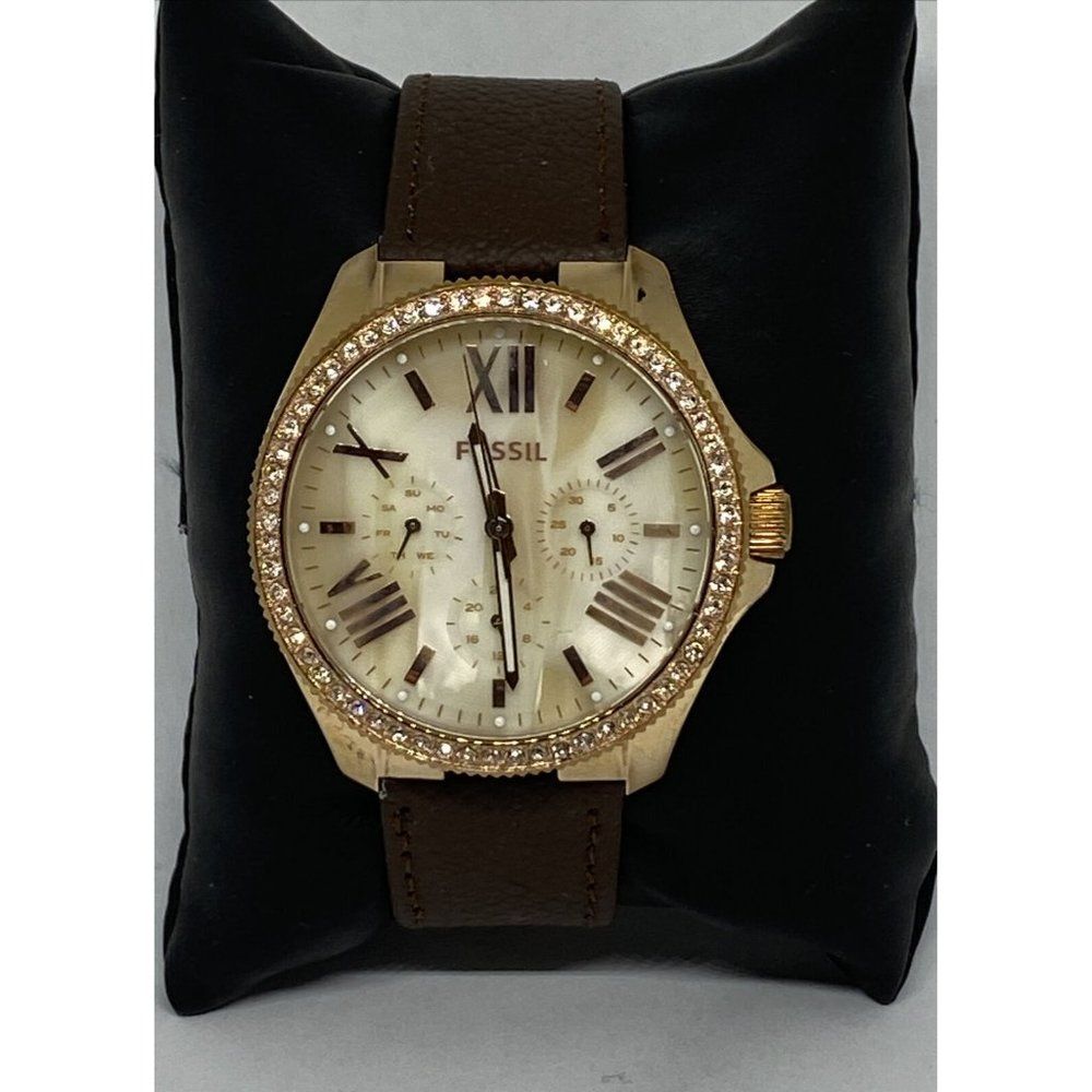 Fossil AM4616 Women's Brown Leather Analog Beige D